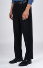 TAILORAEDGE Classic Easy Iron Relaxed Trousers In Black