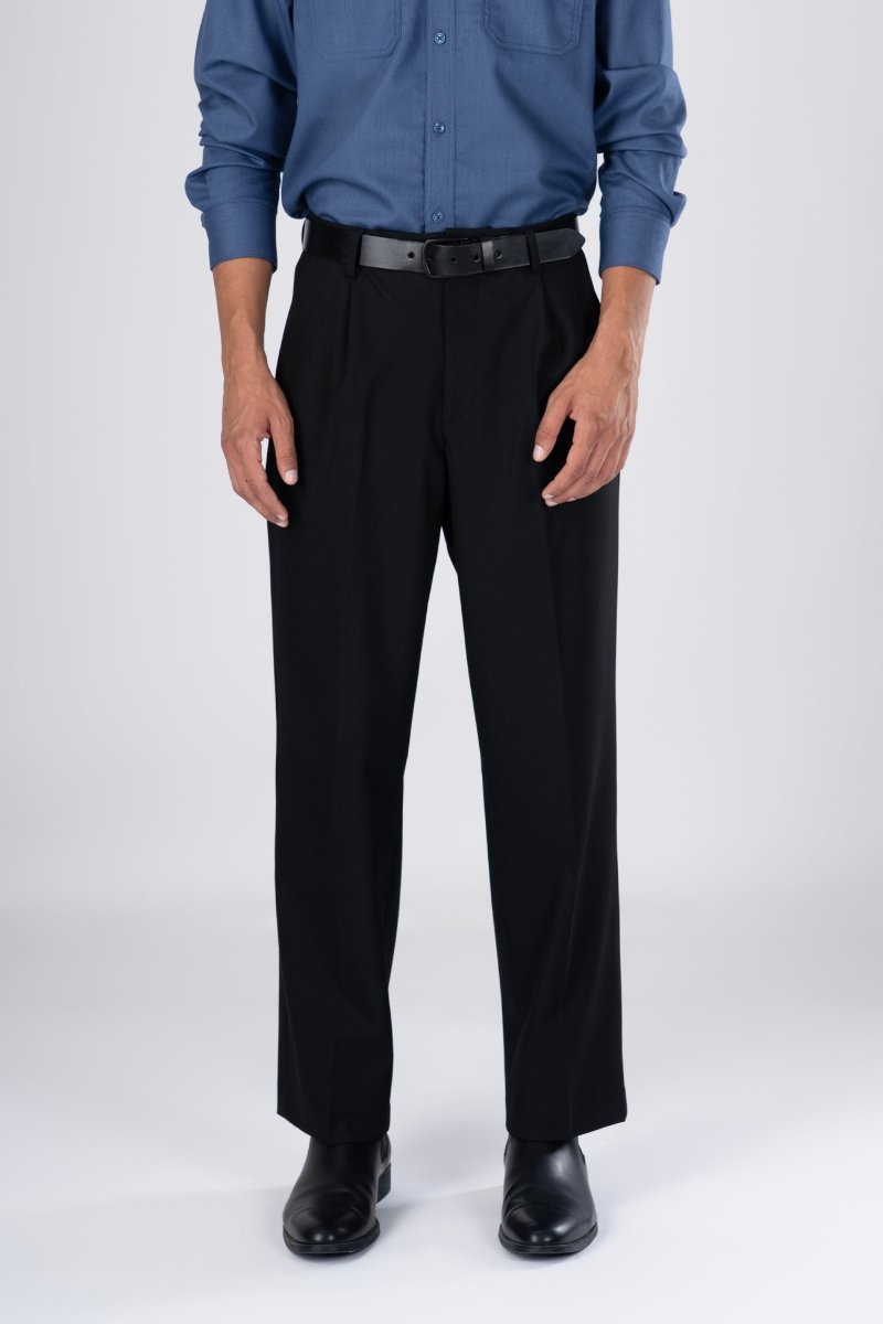 TAILORAEDGE Classic Easy Iron Relaxed Trousers In Black