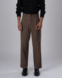 TAILORAEDGE Classic Easy Iron Relaxed Trousers In Cocoa