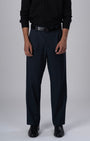 TAILORAEDGE Classic Easy Iron Relaxed Trousers In Navy