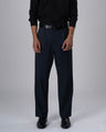 TAILORAEDGE Classic Easy Iron Relaxed Trousers In Navy