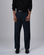 TAILORAEDGE Classic Easy Iron Relaxed Trousers In Navy