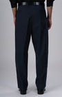 TAILORAEDGE Classic Easy Iron Relaxed Trousers In Navy