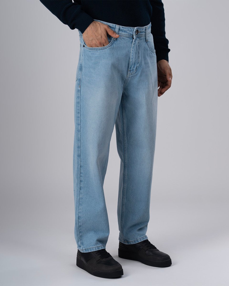 TAILORAEDGE Classic Edge Relaxed Denim In Light Blue