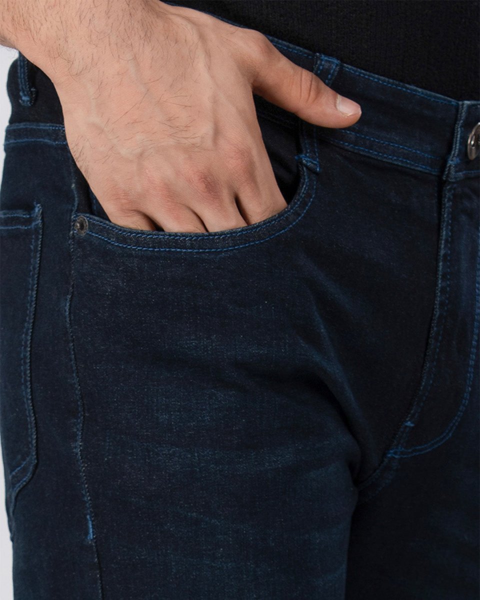 TAILORAEDGE Classic Edge Tailored Denim In Dark Blue