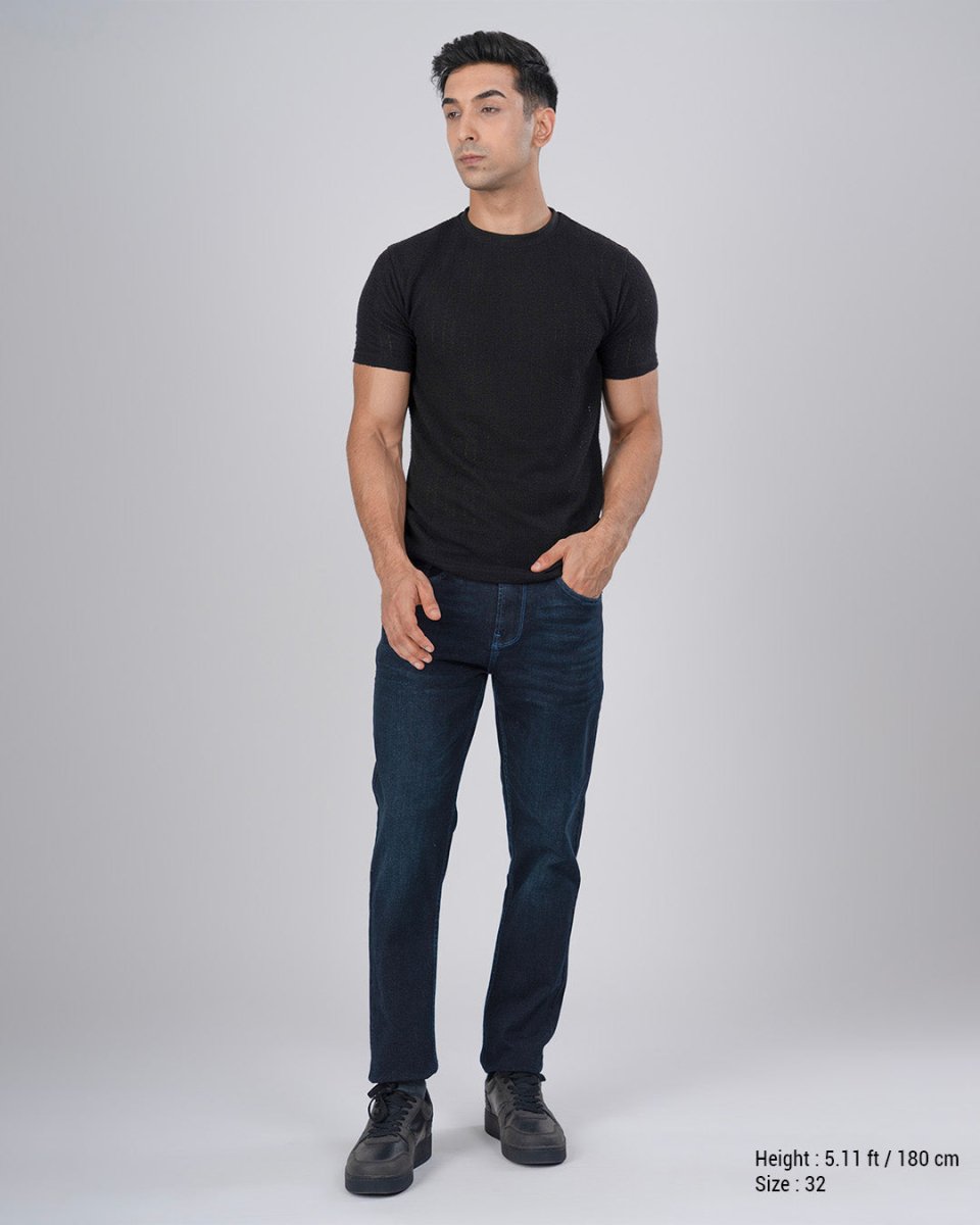 TAILORAEDGE Classic Edge Tailored Denim In Dark Blue