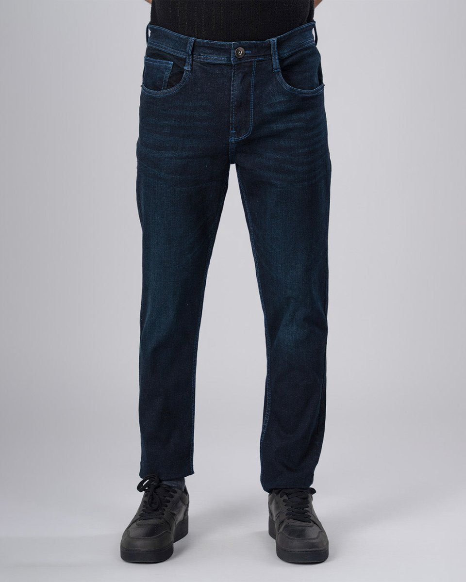 TAILORAEDGE Classic Edge Tailored Denim In Dark Blue