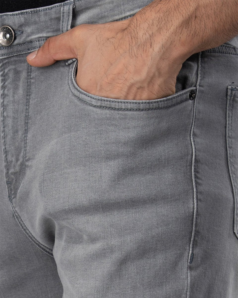 TAILORAEDGE Classic Edge Tailored Denim In Light Grey