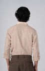 TAILORAEDGE Classic Fused Linen Shirt In Beige
