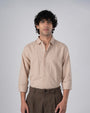 TAILORAEDGE Classic Fused Linen Shirt In Beige