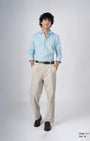 TAILORAEDGE Classic Fused Linen Shirt In Blue