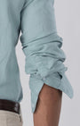 TAILORAEDGE Classic Fused Linen Shirt In Green