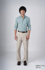 TAILORAEDGE Classic Fused Linen Shirt In Green