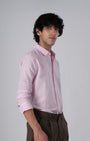 TAILORAEDGE Classic Fused Linen Shirt In Light Pink
