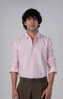 TAILORAEDGE Classic Fused Linen Shirt In Light Pink