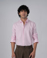 TAILORAEDGE Classic Fused Linen Shirt In Light Pink