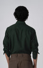 TAILORAEDGE Classic Fused Linen Shirt In Olive