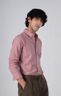TAILORAEDGE Classic Fused Linen Shirt In Pink