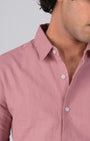 TAILORAEDGE Classic Fused Linen Shirt In Pink
