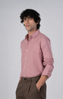 TAILORAEDGE Classic Fused Linen Shirt In Pink