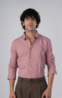 TAILORAEDGE Classic Fused Linen Shirt In Pink