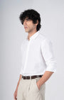 TAILORAEDGE Classic Fused Linen Shirt In White