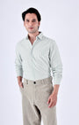 TAILORAEDGE Classic Oxford Stripe Shirt In Green