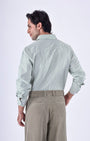 TAILORAEDGE Classic Oxford Stripe Shirt In Green
