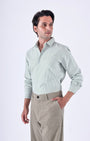 TAILORAEDGE Classic Oxford Stripe Shirt In Green