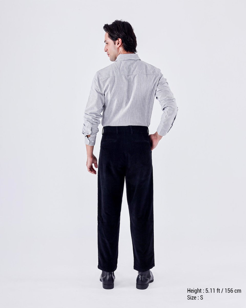 TAILORAEDGE Classic Oxford Stripe Shirt In Grey