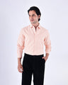 TAILORAEDGE Classic Oxford Stripe Shirt In Orange