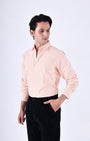 TAILORAEDGE Classic Oxford Stripe Shirt In Orange