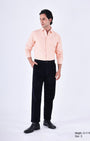 TAILORAEDGE Classic Oxford Stripe Shirt In Orange