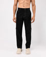 TAILORAEDGE Contrast Stitch Relaxed Cargo Pants In Black