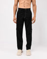 TAILORAEDGE Contrast Stitch Relaxed Cargo Pants In Black