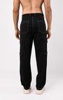 TAILORAEDGE Contrast Stitch Relaxed Cargo Pants In Black