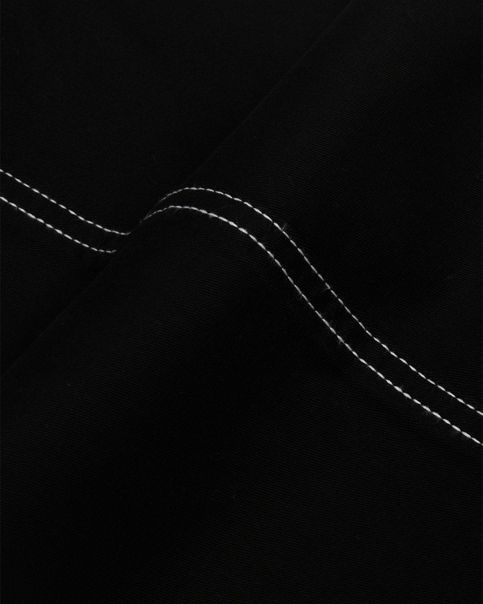 TAILORAEDGE Contrast Stitch Relaxed Cargo Pants In Black