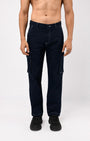 TAILORAEDGE Contrast Stitch Relaxed Cargo Pants In Navy