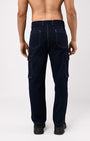 TAILORAEDGE Contrast Stitch Relaxed Cargo Pants In Navy
