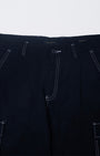 TAILORAEDGE Contrast Stitch Relaxed Cargo Pants In Navy