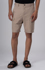 TAILORAEDGE Easy Iron Cargo Shorts In Beige