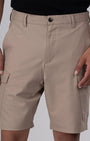TAILORAEDGE Easy Iron Cargo Shorts In Beige