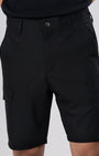 TAILORAEDGE Easy Iron Cargo Shorts In Black
