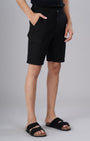TAILORAEDGE Easy Iron Cargo Shorts In Black