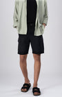 TAILORAEDGE Easy Iron Cargo Shorts In Black