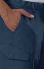 TAILORAEDGE Easy Iron Cargo Shorts In Blue
