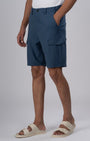 TAILORAEDGE Easy Iron Cargo Shorts In Blue