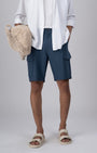 TAILORAEDGE Easy Iron Cargo Shorts In Blue