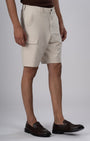 TAILORAEDGE Easy Iron Cargo Shorts In Cream