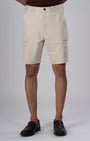 TAILORAEDGE Easy Iron Cargo Shorts In Cream